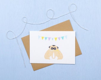 Pug- female engagement card | gay | same sex | Lesbian engagement greetings card