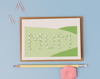 Sheep 'Mum' Mother's Day Card – Countryside Greetings card