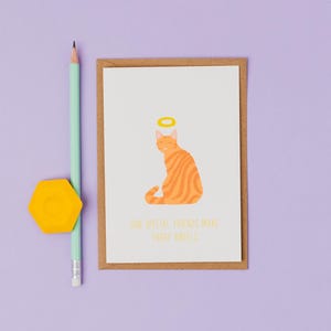 Ginger Tabby Cat Sympathy Card – Pet Loss Furry Angel image 1