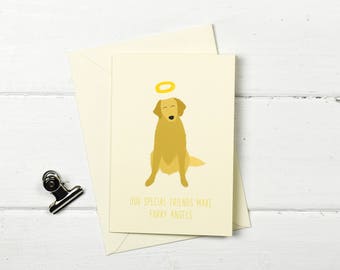 Hund Haustier Sympathie- Golden Retriever Haustier Verlust- Grußkarte- Furry Angel- wählen Sie Ihren Wortlaut