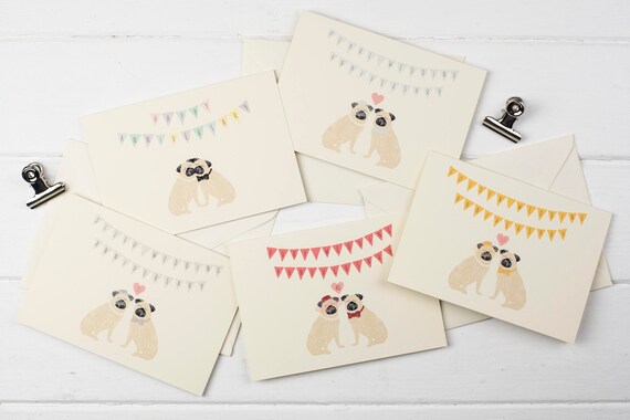 Ruby Wedding Anniversary greetings card Pug 40th wedding anniversary card