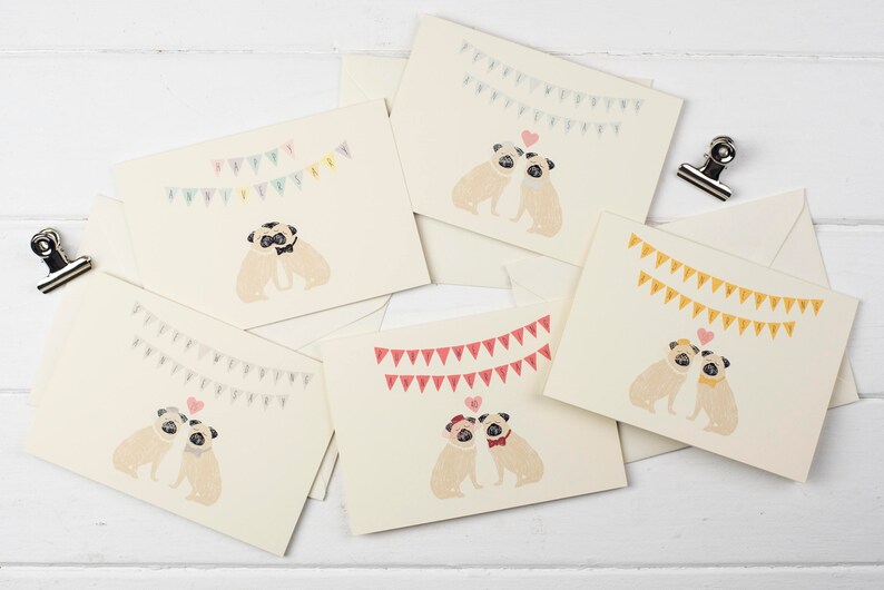 Ruby Wedding Anniversary greetings card Pug 40th wedding anniversary card