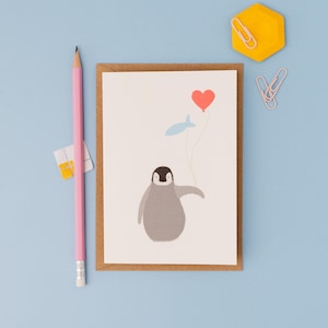 Baby penguin birthday greetings card