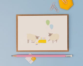 Sheep Birthday Card – Farm Animal Greetings card