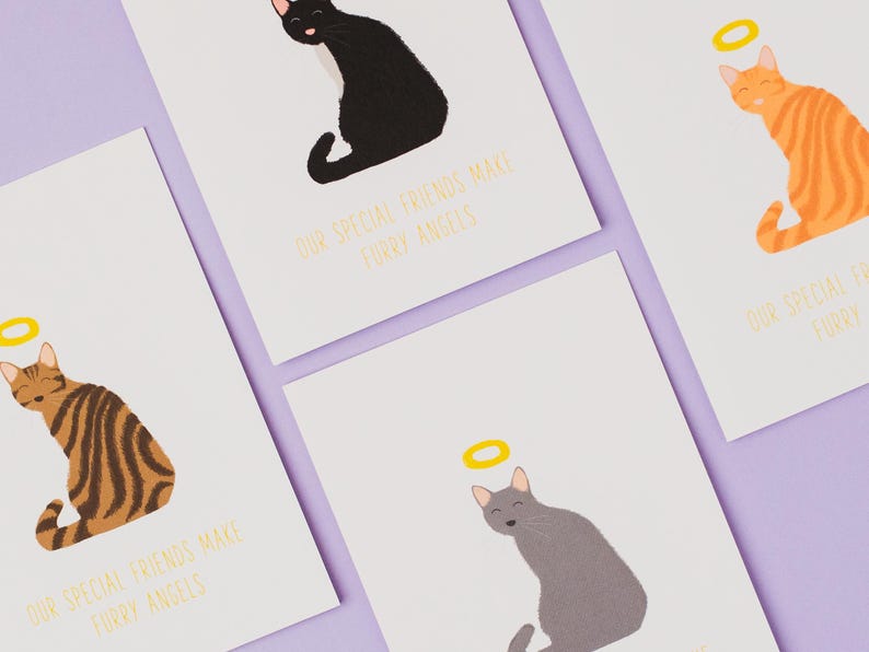 Ginger Tabby Cat Sympathy Card – Pet Loss Furry Angel image 4