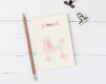 Fancy AF- Pink Poodle greetings card