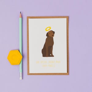 Dog pet sympathy- Chocolate Labrador pet loss- greetings card- Furry Angel- choose your wording