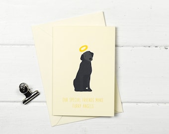 Hund Haustier Sympathie- Black Labrador Haustier Verlust- Grußkarte- Furry Angel- wähle deinen Text