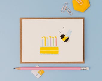 Birthday Bee greetings card