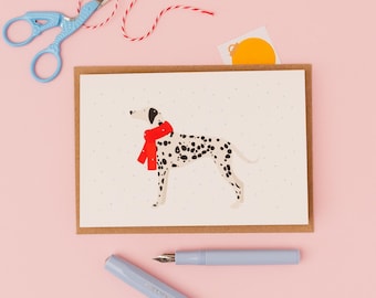 Dalmatian in the snow- Christmas greetings card