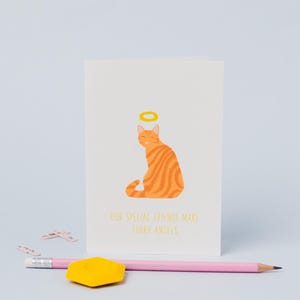 Ginger Tabby Cat Sympathy Card – Pet Loss Furry Angel image 2