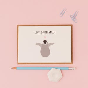 Baby Pinguin- so lieb habe ich dich! Glückwunschkarte