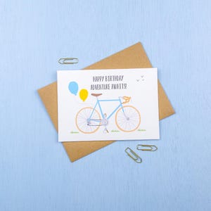 Bike Abenteuer erwartet Geburtstagskarte - Rennrad alles Gute zum Geburtstag Grußkarte