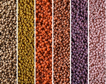 ¡Edición limitada! Paquete de paleta de colores Vintage Desert: Cuentas de semillas 11/0 - Tubos de 6, 5" o 2,5" - #PF592F, 91233, 2611F, 2610F, 92047, 765 *PREORDEN*