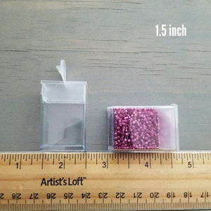 Flip Top Bead Boxes Small Bead Storage, Seed Bead Organizer, Clear Plastic Container 1 1.25 1.5 2 or 3 Tall 12, 20, or 50 pcs 1.5 Inch