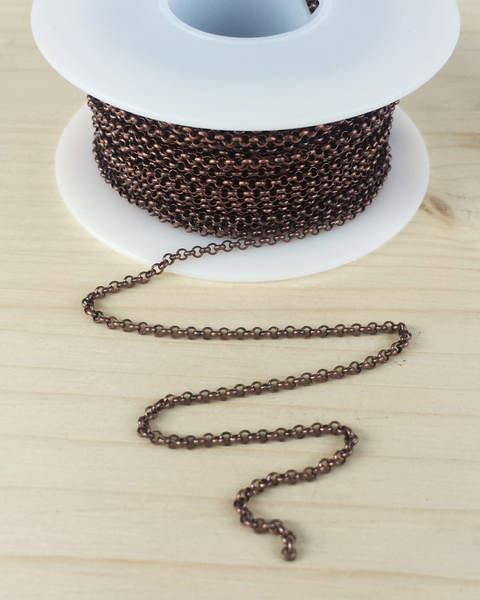 Antique Copper 2mm Rolo Chain Bulk Chain 5 10 25 or 50 | Etsy