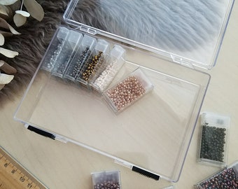 Kleine Kunststoff-Aufbewahrungsbox >> 6 "x 4"" Container, passend für 2""Flip Top Boxes - Kleine Perlenaufbewahrung, Perlenorganisator, durchsichtiger Kunststoffbehälter."