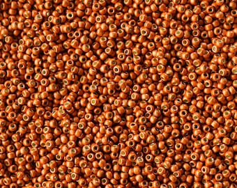 11/0 PermaFinish Matte Galvanized Saffron #PF562F - Size 11 Toho Round Seed Beads - 23 gram tube - 11/0 seed beads TR-11-PF562F