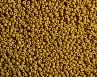 11/0 Matte Opaque Mustard #91233 - Size 11 Miyuki Round Seed Beads - 23 gram tube - 11/0 seed beads 11-91233