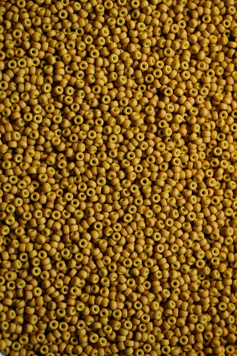 11/0 Matte Opaque Mustard 91233 Size 11 Miyuki Round Seed Beads 23 gram tube 11/0 seed beads 11-91233 image 1