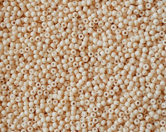 11/0 Opaque Pastel Frosted Apricot #763 - Size 11 Toho Round Seed Beads - 23 gram tube - 11/0 seed beads TR-11-763