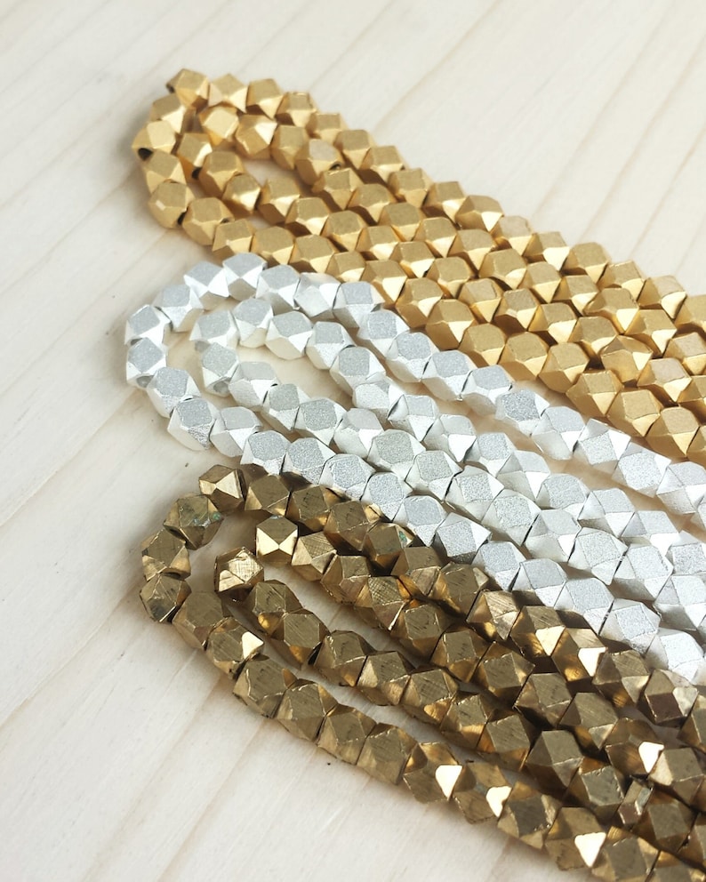 Satin Gold 3.5mm Faceted Metal Beads Cornerless Cubes Etsy