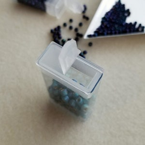 Flip Top Bead Boxes Small Bead Storage, Seed Bead Organizer, Clear Plastic Container 1 1.25 1.5 2 or 3 Tall 12, 20, or 50 pcs image 4