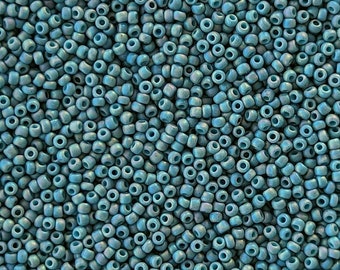 11/0 Semi-Glazed Rainbow Turquoise #2634F - Size 11 Toho Round Seed Beads - 23 gram tube - 11/0 seed beads TR-11-2634F
