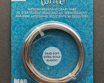 Filo per lavori artigianali placcato oro calibro 14 - 10 piedi, 14 GA, oro resistente all'ossidazione, Beadsmith, filo con anima in rame