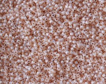 11/0 PermaFinish Silver-lined Milky Peachy Pink #PF2126 - Size 11 Toho Round Seed Beads - 23 gram tube - 11/0 seed beads TR-11-PF2126