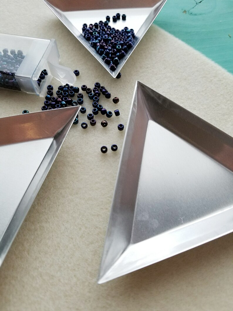 Aluminum Bead Sorting Tray 3.25 Triangle Tray Etsy