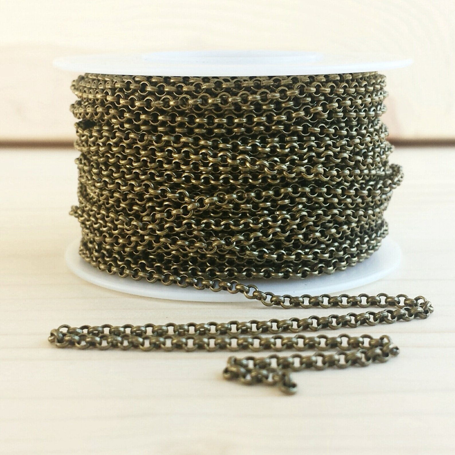 Antique Brass 2mm Rolo Chain Bulk Chain 5 10 25 or 50 - Etsy