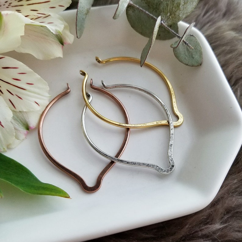 Open Pointed Oval Frame Silver 2 Pieces 51mm X Etsy