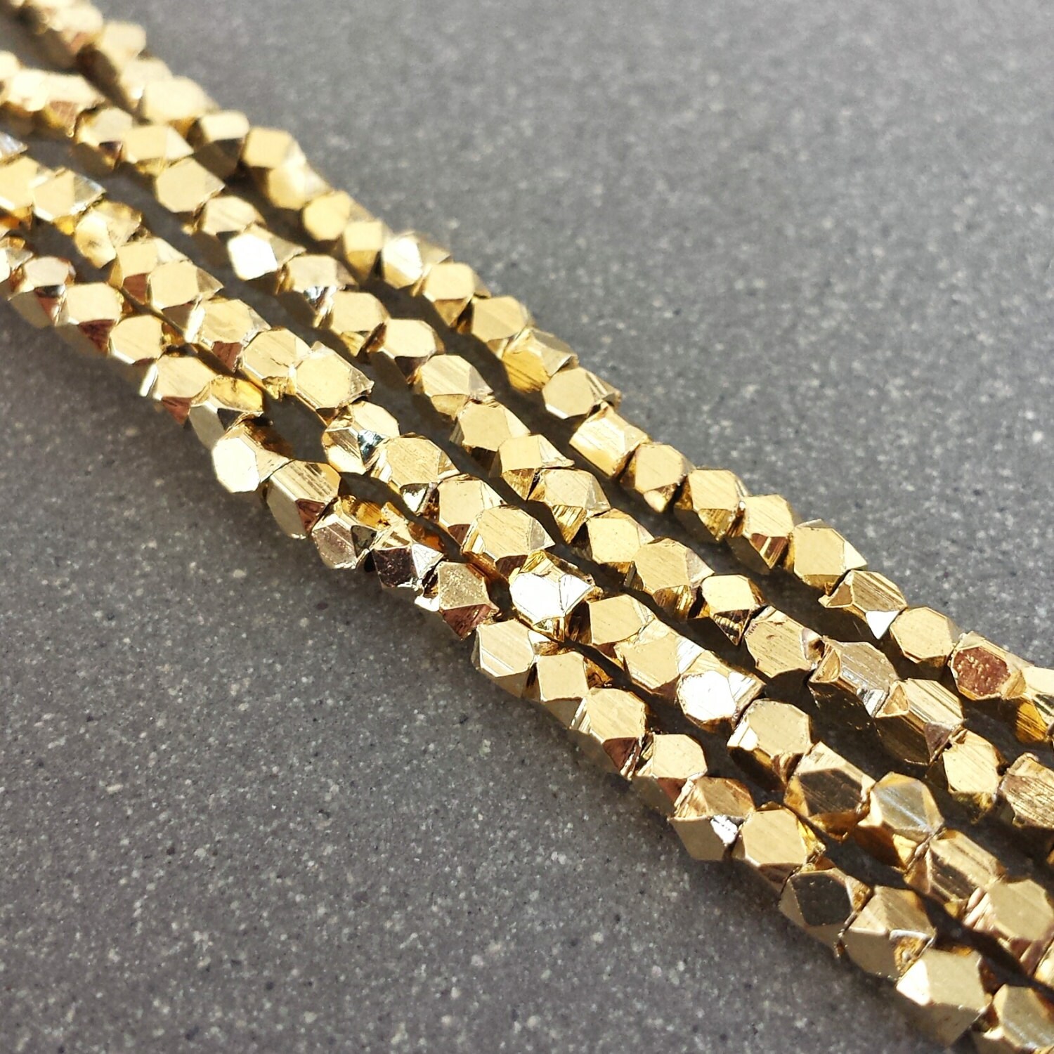 Gold 22.5mm Faceted Metal Beads Cornerless Cubes Shiny Etsy