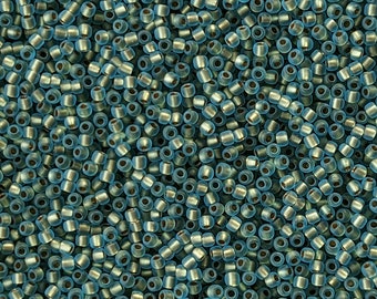 11/0 Gold-Lined Frosted Aqua #995F - Size 11 Toho Round Seed Beads - 23 gram tube - 11/0 seed beads TR-11-995F