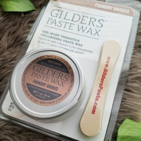 Gilders Paste Wax - Foundry Bronze (Coppery Bronze) >> 1 oz. - 30 ml - Coloring Paste Wax for Wood, Polymer Clay, Metal, and more