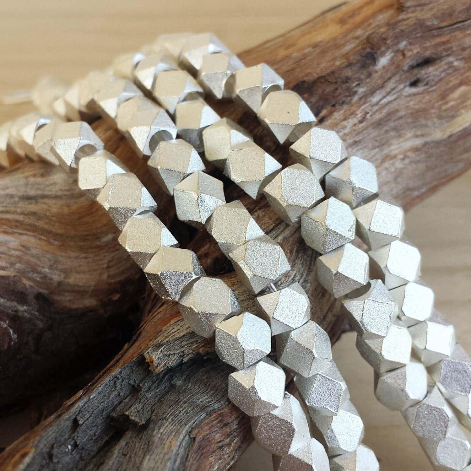 Satin Silver 3.5mm Faceted Metal Beads Cornerless Cubes Etsy