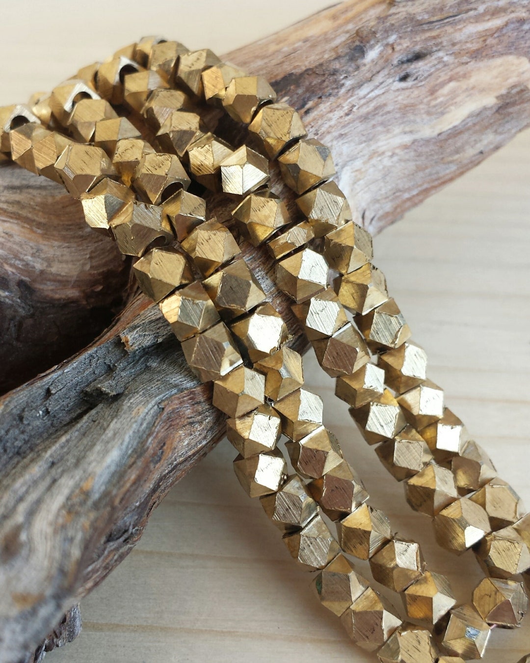 Raw Brass 33.5mm Faceted Metal Beads Cornerless Cubes Etsy