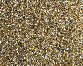 11/0 Crystal Bronze/Lined #68106 - Size 11 Czech Round Seed Beads - 23 gram tube - 11/0 seed beads 11-68106