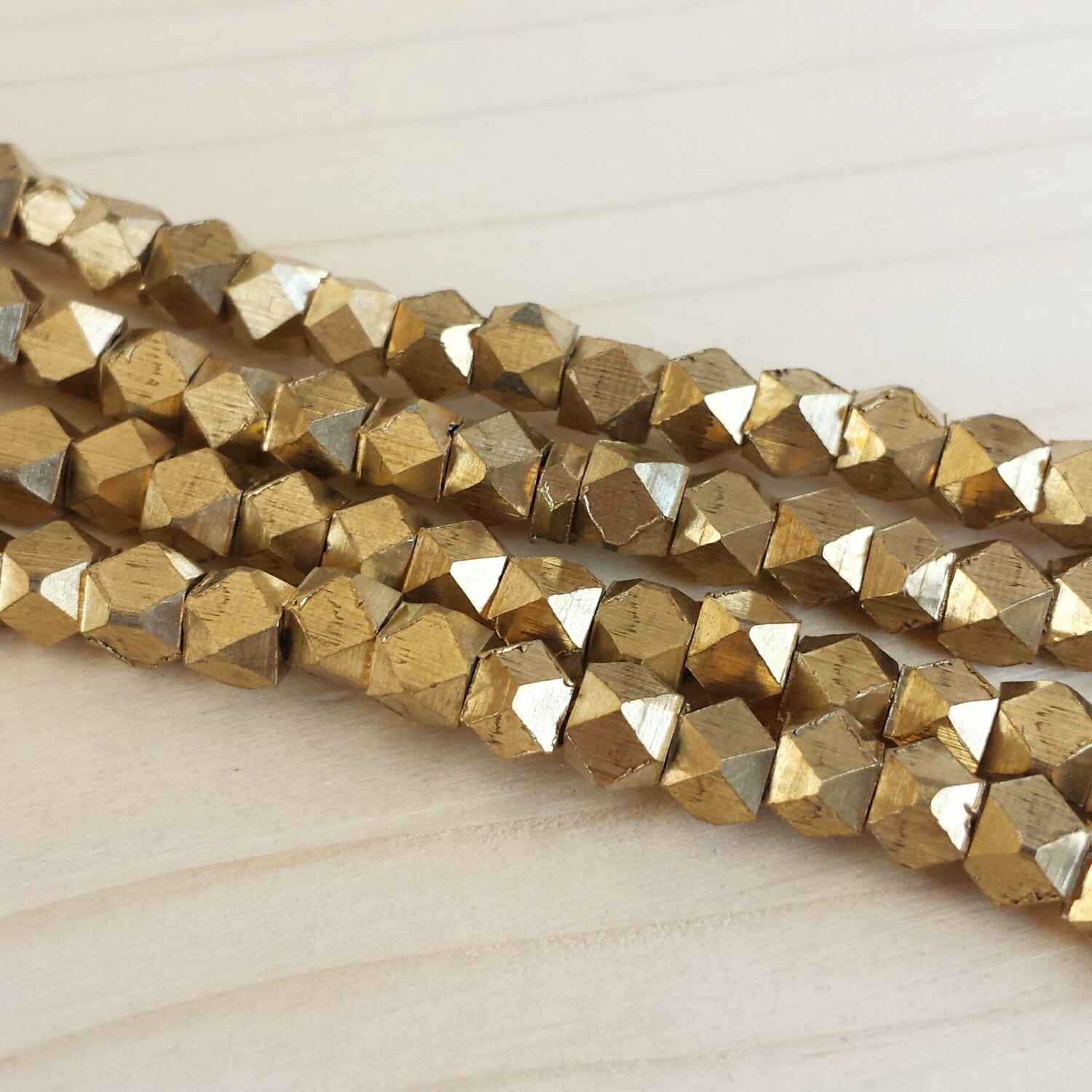 Raw Brass 33.5mm Faceted Metal Beads Cornerless Cubes Etsy