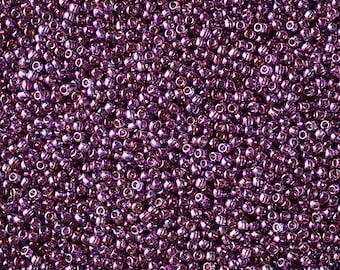 11/0 Gold Lustered Dark Amethyst #205 - Size 11 Toho Round Seed Beads - 23 gram tube - 11/0 seed beads TR-11-205