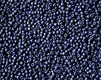 11/0 Bleu marine semi-glacé #2607F - Perles de graines rondes Toho taille 11 - Tube de 23 grammes - Perles de graines 11/0 TR-11-2607F