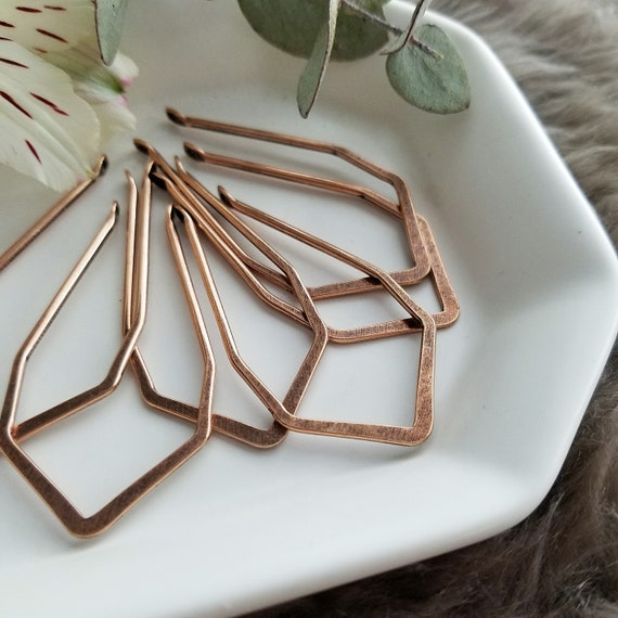 Open Geometric Frame Copper 2 pieces 51mm x 26mm | Etsy