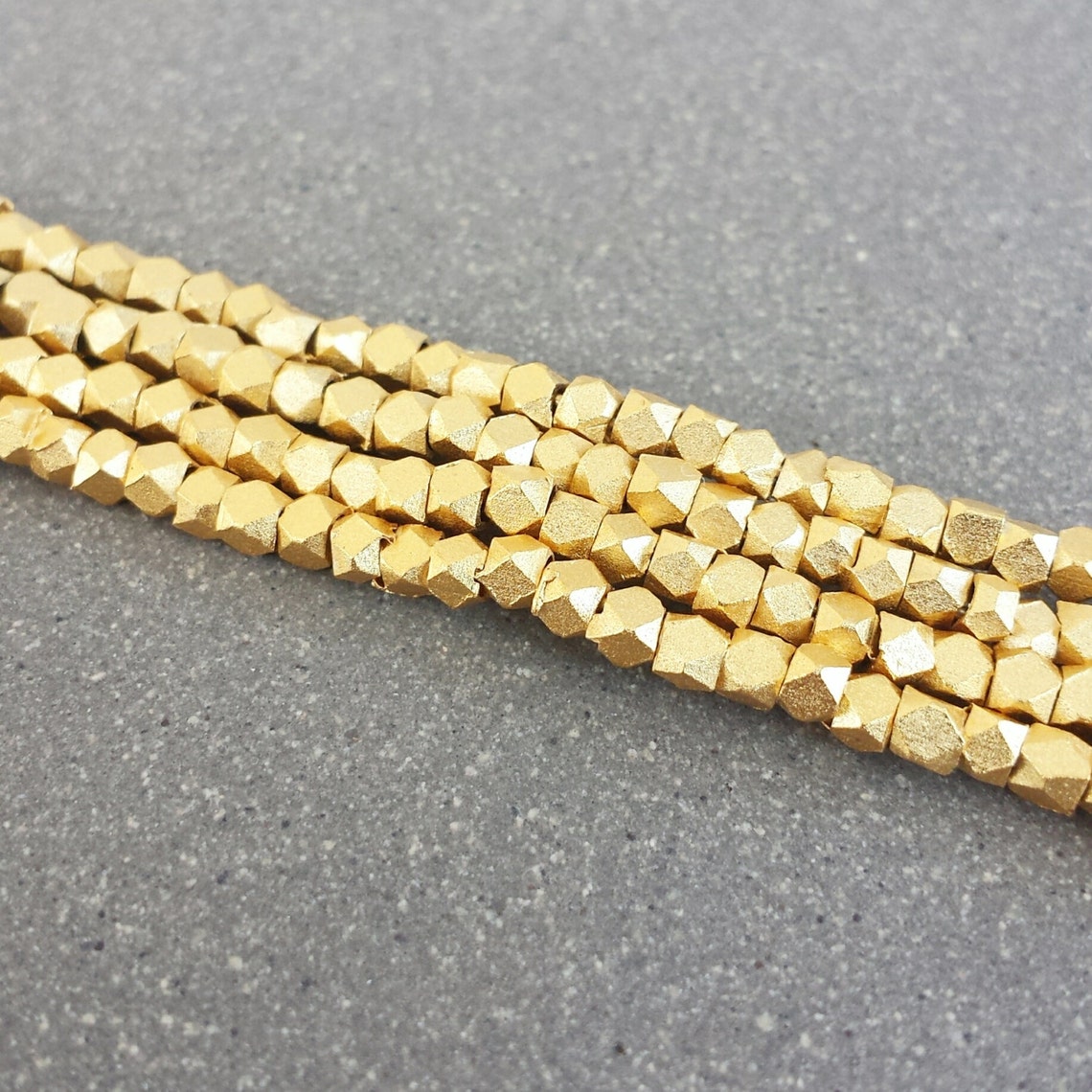 Satin Gold 22.5mm Faceted Metal Beads Cornerless Cubes Etsy