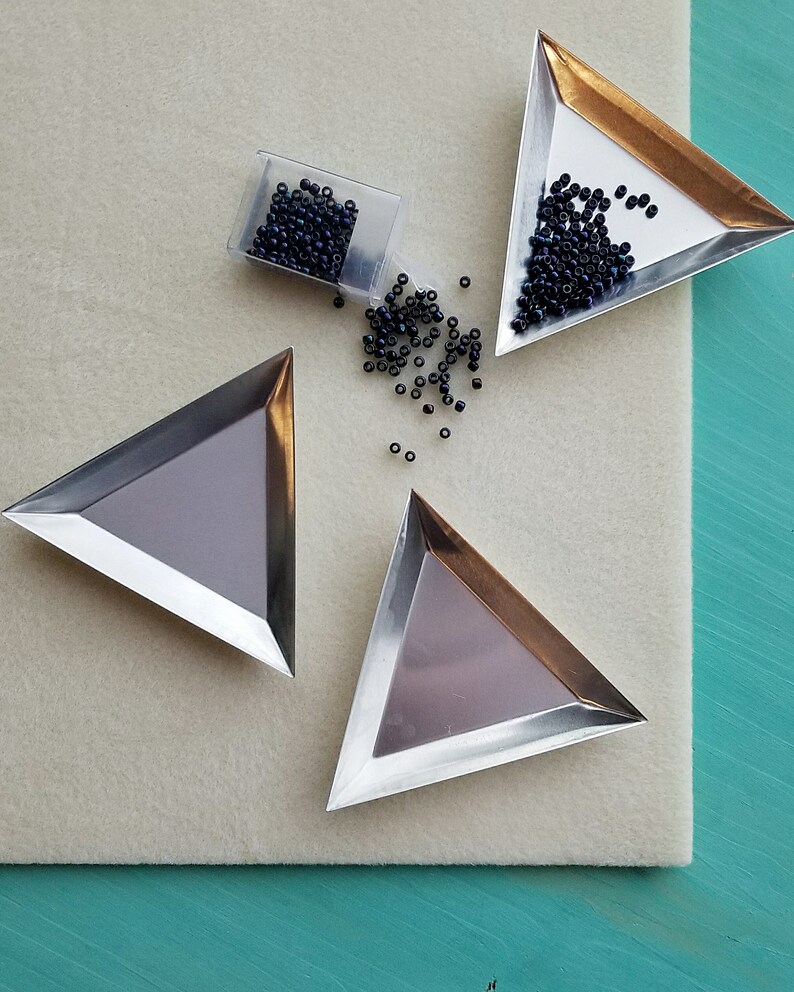Aluminum Bead Sorting Tray 3.25 Triangle Tray Etsy