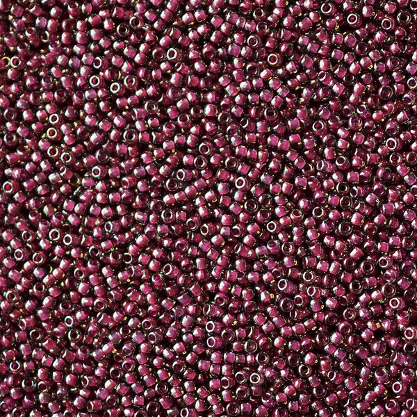 11/0 Inside-Color Gray/Magenta-Lined #1076 - Size 11 Toho Round Seed Beads - 23 gram tube - 11/0 seed beads TR-11-1076