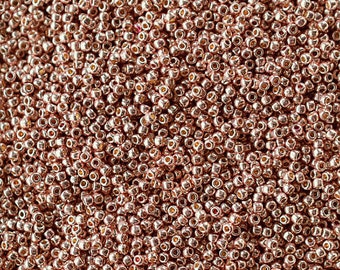 11/0 PermaFinish Galvanized Sweet Blush #PF552 - Size 11 Toho Round Seed Beads - 23 gram tube - 11/0 seed beads TR-11-PF552