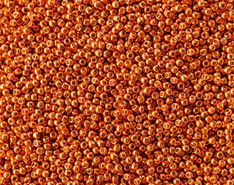 11/0 PermaFinish Galvanized Saffron #PF562 - Size 11 Toho Round Seed Beads - 23 gram tube - 11/0 seed beads TR-11-PF562