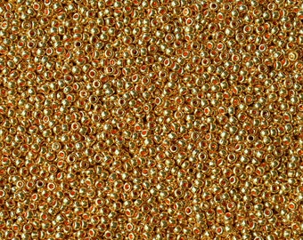 11/0 Metallic Dark Gold #18583 - Size 11 Czech Round Seed Beads - 23 gram tube - 11/0 seed beads 11-18538