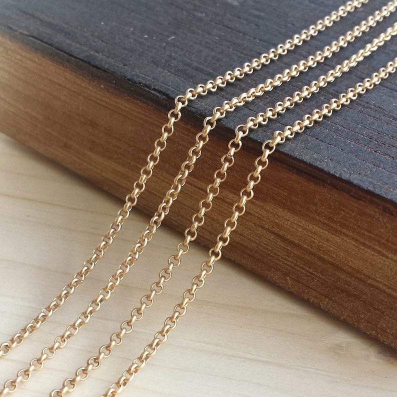 Satin Gold 2mm Rolo Chain Bulk Chain 5 10 25 or 50 Feet - Etsy